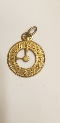 vintage Cracker Jack gumball gold tone clock pocket watch premium prize charm