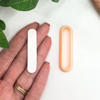 KALY AND KLAY Long Thin Oval Slim Clay Cutter • Jewellery Earring Makers Tools • Polymer Clay