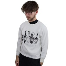 Vintage Cats Coming Going Sweatshirt Adult XS/S Double Sided Print USA Made 80s