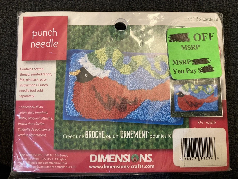 Kit de pasador/ornamento de aguja perforadora cardinal Rare Dimensions #73123 2005 Foto 2 de 3