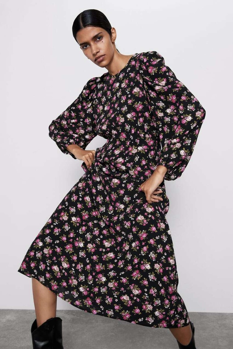 ★ZARA★ PRINTED MIDI DRESS Zara PRINTED MIDI DRESS-4886/266-NWT | eBay