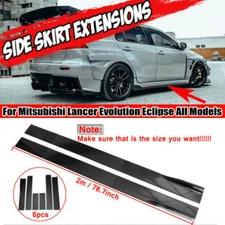 For MITSUBISHI LANCER EVO X 10 78.7'' Side Skirt Extension Rocker Splitter Gloss