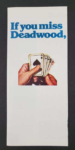 1980s Deadwood SD American Wild West South Dakota Vinage Travel Brochure