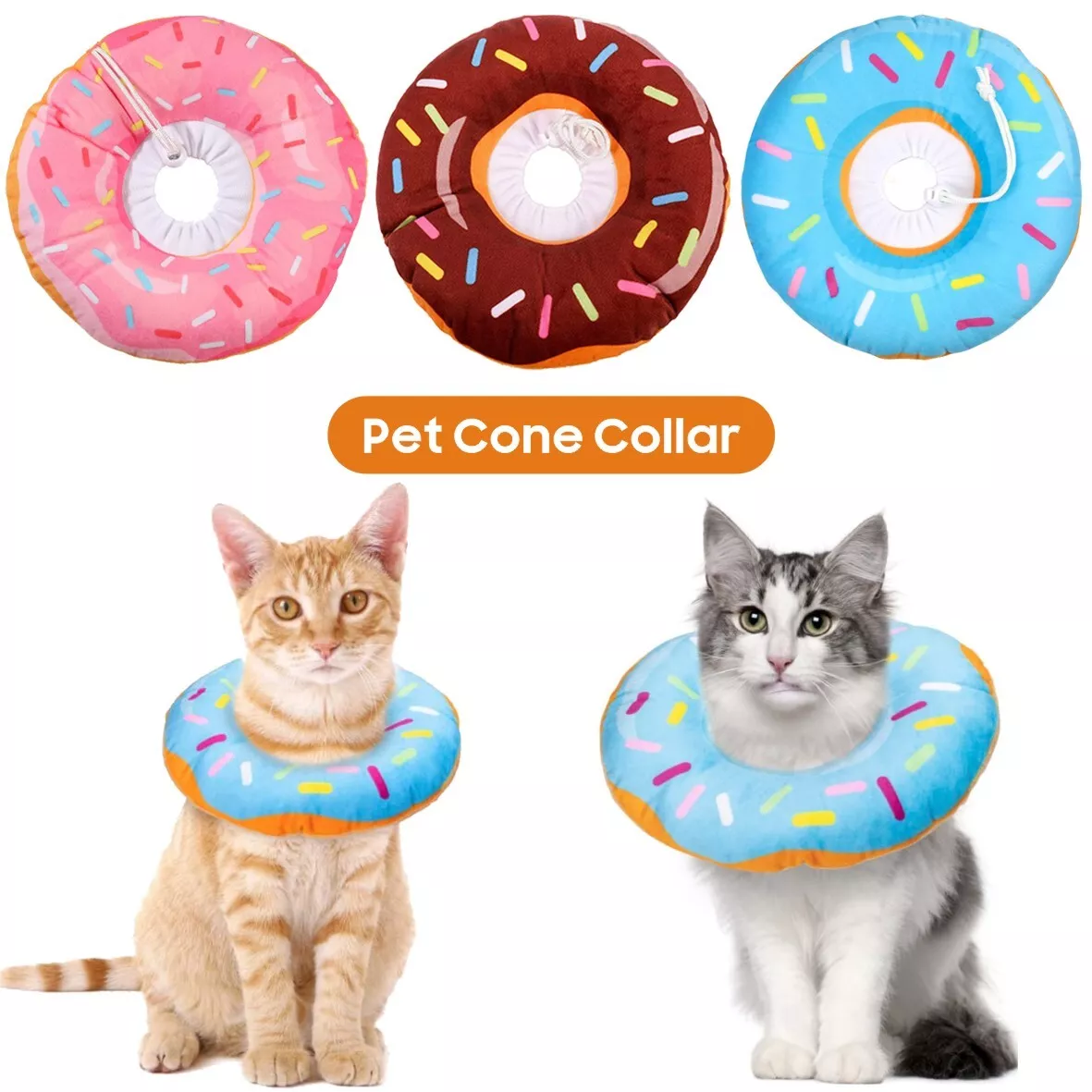 Adjustable Cat Recovery Collar Soft Cat Wound Healing Protective