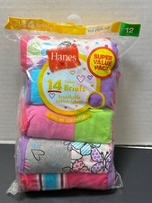 NEW Hanes Super Value 14 Pack Brief Underwear Girls's size 12 Cotton