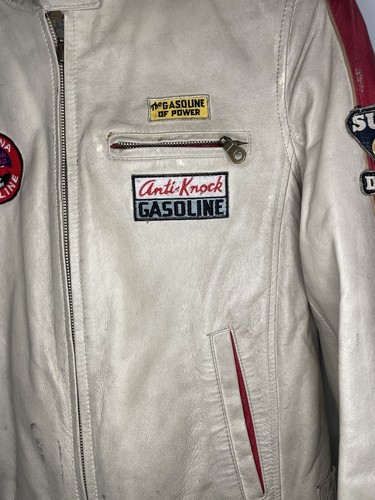 Wilsons Leather Red/Beige Racing Jacket - WOMENS - ULTRA RARE “Michigan Maid” - Picture 4 of 15