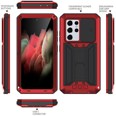 Wasserdicht Metall Glas 360-Grad Schutzhülle Case for Samsung S24 S25 S26 Ultra