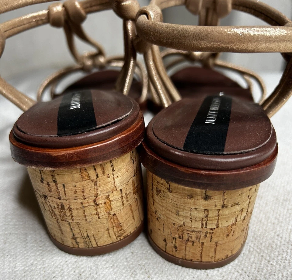 Matt Bernson Elba 凉鞋 玫瑰金结带 粗跟 圣丹斯 9 码 — 第 3/4 张图片