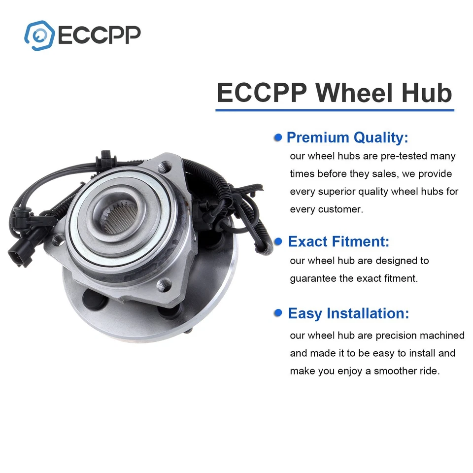 Conjunto de cojinete de cubo de rueda delantero de 2 piezas para Jeep Liberty 2002-2006 2007 con ABS Foto 4 de 4