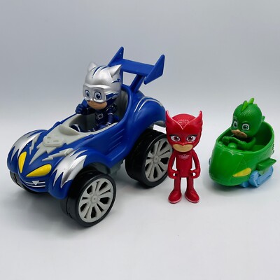 PJ Masks Lot Power Racers Vehicle Jointed Catboy Gecko Owl Car Blue Action Fig