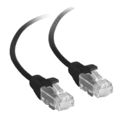 Cat 6 Ethernet Cable 1 pc in Black 10 Gbps  Round Rj45 0.5, 1, 3, 5, 7, 14, 25ft