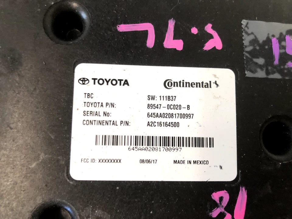 2017-2019 TOYOTA TUNDRA BRAKE CONTROL RELAY 89547-0C020-B OEM - Image 2 of 4