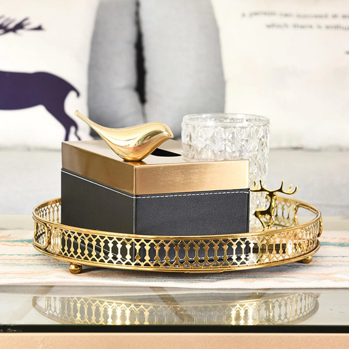 Decorative Mirror Tray Modern Table Centerpiece Vanity Tray with