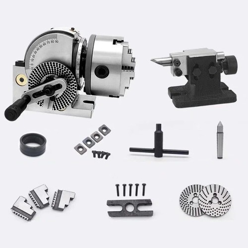 4 Inch Dividing Head 3 Jaw Chuck Precision Semi Universal Dividing Head Milling - Foto 1 di 10