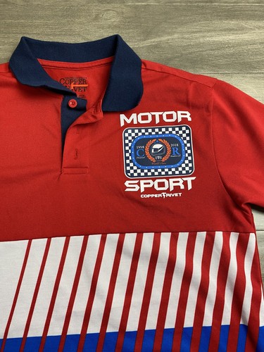 Rare Copper Rivet Motor Sport World Tour Grand Prix Polo Shirt Size M - Picture 2 of 8