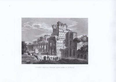Gravure Ancienne Tivoli, Sepolcro Plautii E Ponte Lucano - Moschetti, 1855