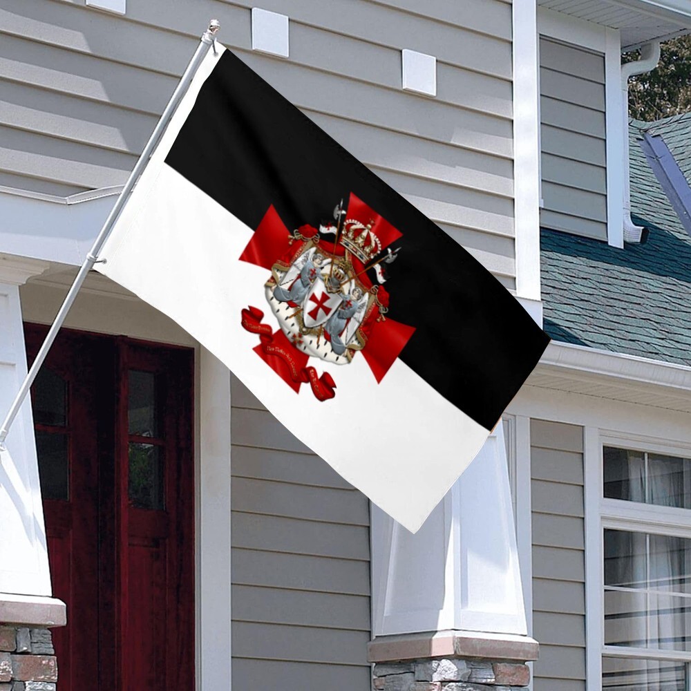 Knights Templar Coat Of Arms  Flag Banner 3x5Feet Home Garden Party Decor