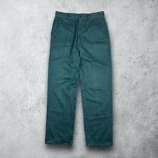 Vintage 50s Sears Luster Chino Sanforized Army Twill Trousers Green 31x32 USA