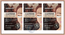 3x Derma V10 Caffeine Eye Patches - Hyaluronic Acid | Collagen | Peptides - 14s