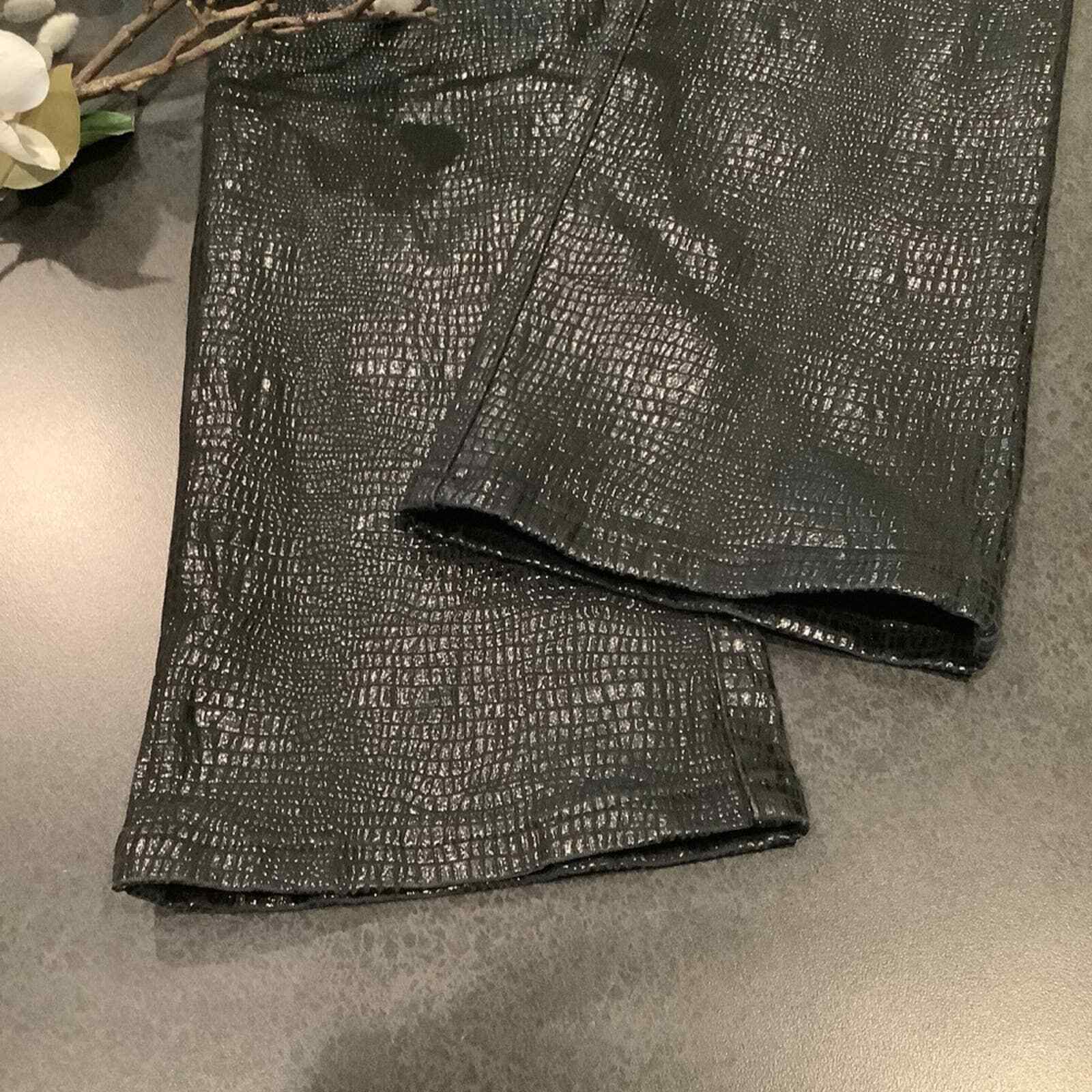 Vintage GUESS Y2K Snake Reptile Scale Print Coated Bl… Gem