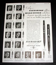 1931 OLD MAGAZINE PRINT AD, EVERSHARP PERSONAL-POINT FOUNTAIN PENS, HAND-FITTED!