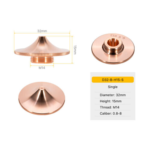 Faserlaserdüse einlagig Durchmesser 32 mm H15 mm M14 für Raytools Schneidkopf - Bild 18 von 19