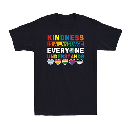 Kindness Is A Language Everyone Understands LGBT Gay Pride Gift Men's T-Shirt - Picture 3 of 5