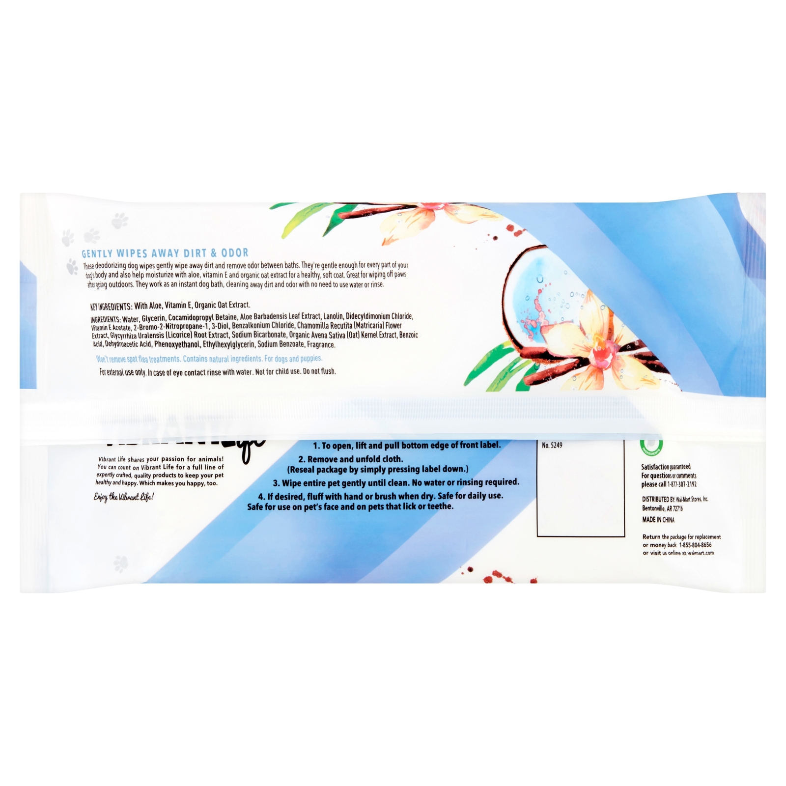 vibrant life vanilla coconut deodorizing wipes