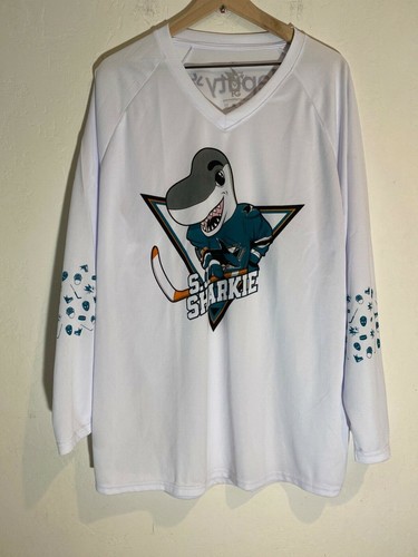 San Jose Sharks Shirsey Jersey Sharkie Birthday 1-22-22 Giveaway Size XL EUC