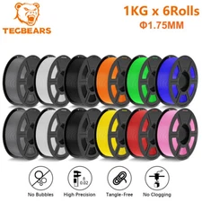 🔥TECBEARS 6KG PETG/PLA SILK PLA+ High Speed Matte 3D Printer Filament 1.75mm