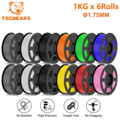  TECBEARS 6KG PETG/PLA SILK PLA+ High Speed Matte 3D Printer Filament 1.75mm