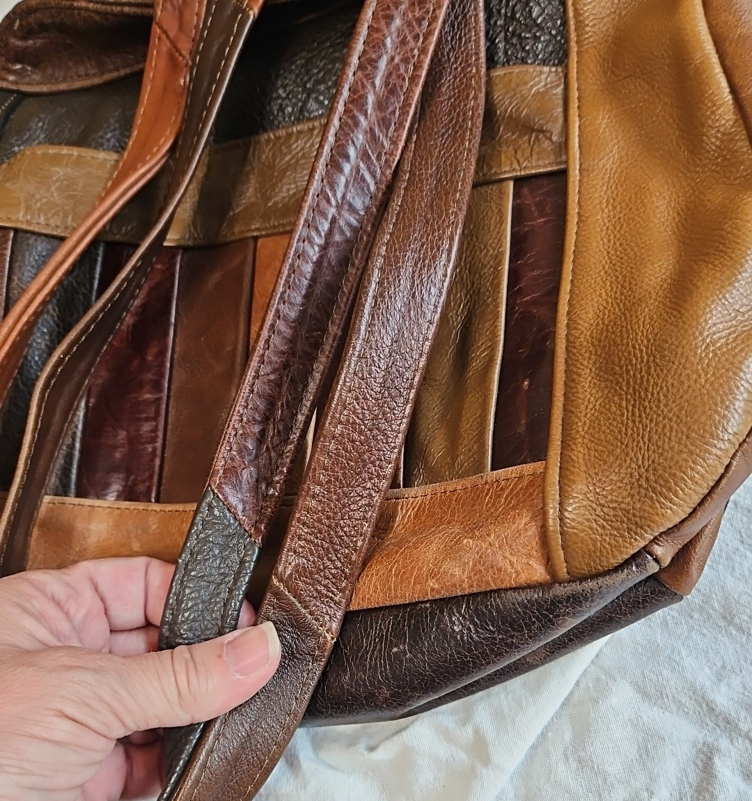 Genuine Leather Mexico Patchwork  Multicolor Soft… - image 14