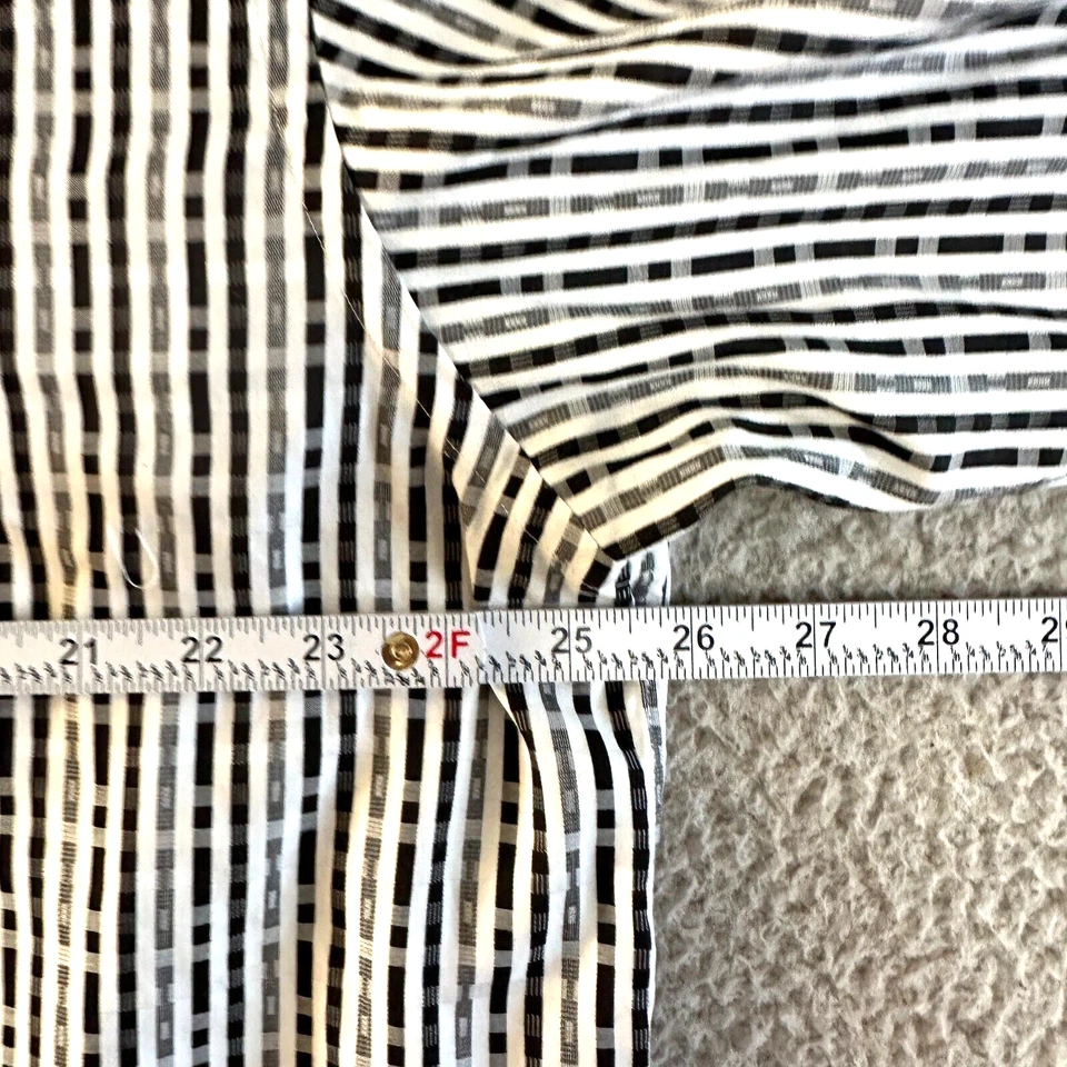 Robert Graham Dress Shirt Men 44 17.5 Black White 36/37 Tall Cotton - Image 3 of 4