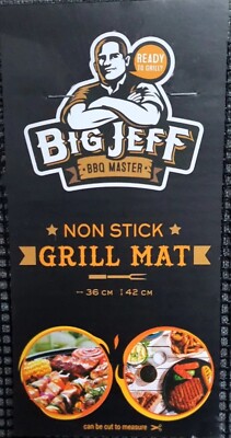 Big Jeff 5x BBQ Grillmatte Grillnetz Schwarz rechteckig - 36 cm x 42 cm -5 Stück
