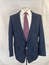 Oscar de la Renta Men's Navy Blue Solid Blazer 42R 595