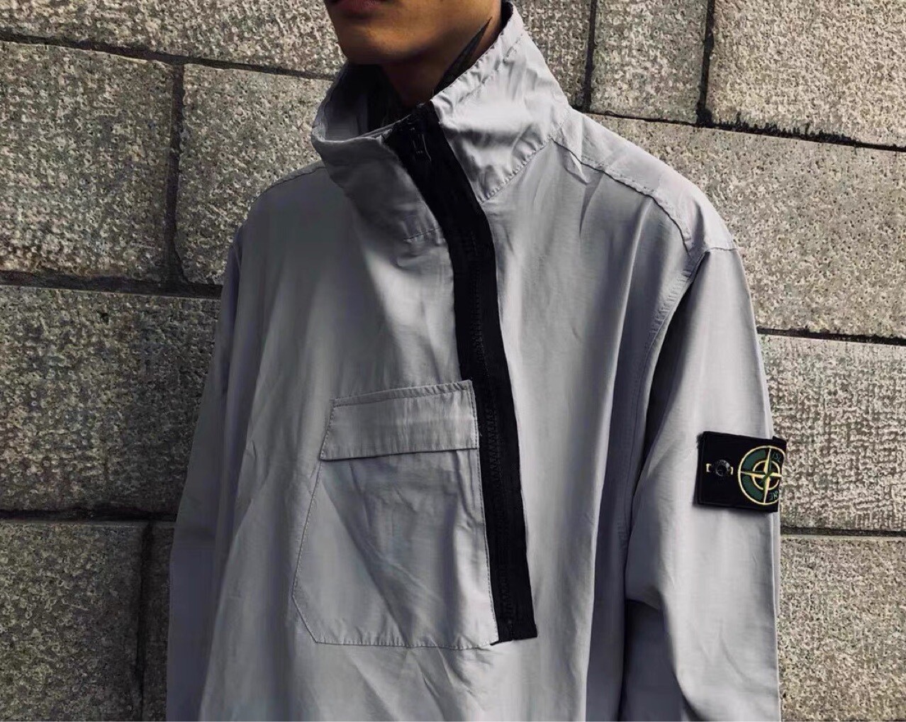 Casual Diagonal Zipper Windbreaker Jacket Men's Half Turtleneck Cargo Loose  Coat | eBay