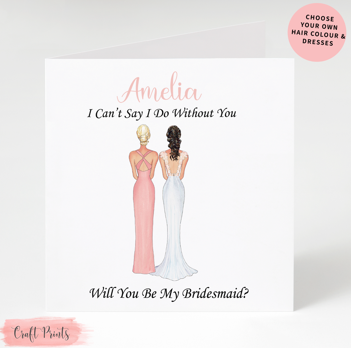 Personalised Will You Be My Bridesmaid Card Maid of Honour