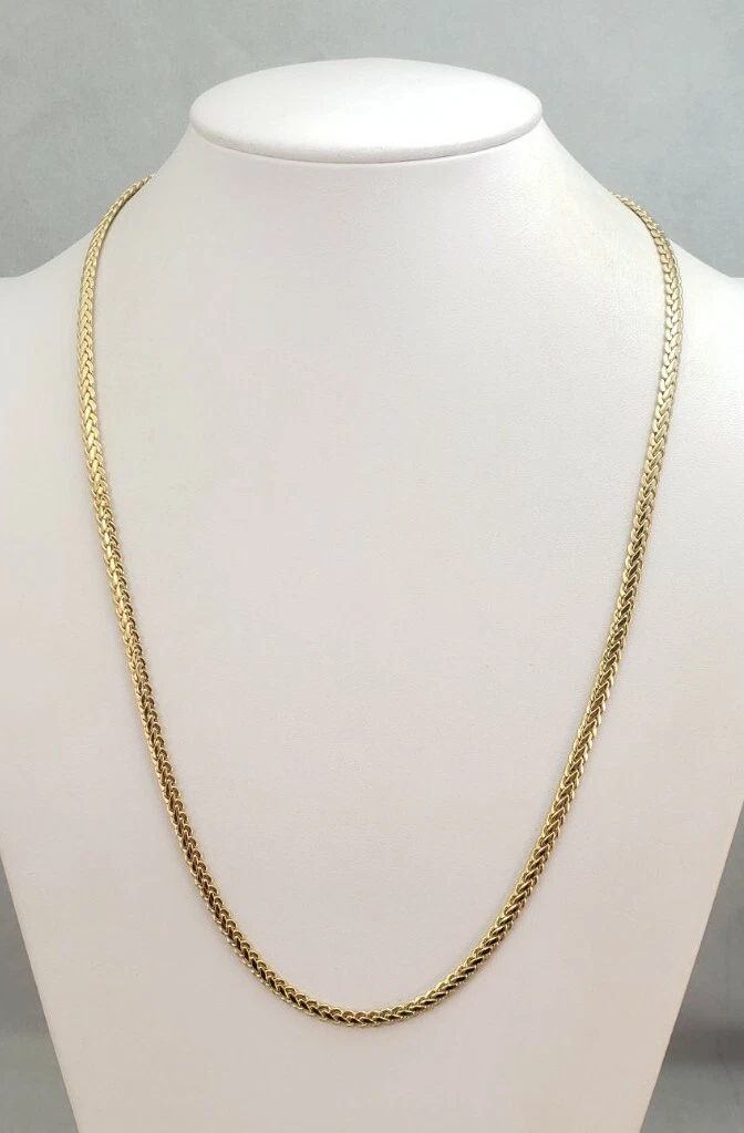 VETEMENTS Collana elegante intrecciata metallo placcato oro ricco brillante moderna trendy 24 in NUOVA