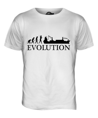 CARGO SHIP EVOLUTION OF MAN MENS T-SHIRT TEE TOP GIFT NAVY TRANSPORTER