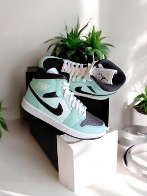 Nike Air Jordan 1 Mid Aqua Blue Tint 2021 Neu - Größe EU 38 / US 6,5 *DS*