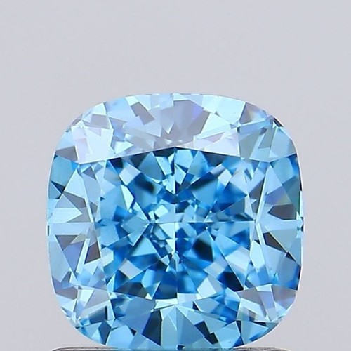 1 CT Blue Cushion Cut Lab Created Diamond For Engagement Ring | Certified Diamon - 第 1/2 張圖片