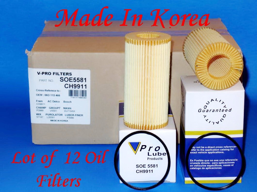 Lote 12 Filtro De Óleo Do Motor Com Junta Made In Korea Compatível Com:  Audi Seat Volkswagen Vw 601871682854 | eBay