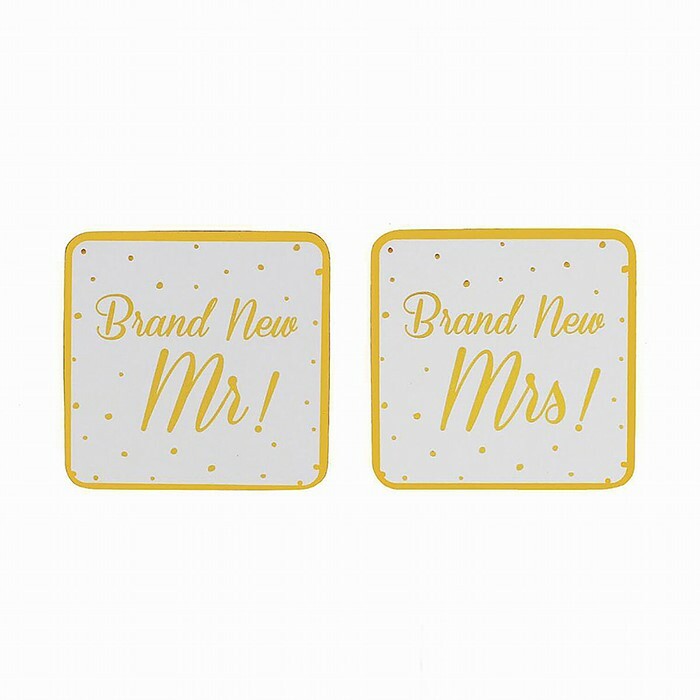 Mr & Mrs Coaster Set of 2, Husband & Wife, Fun Wedding Gifts LP42554
