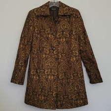 Ideology Brown & Gold Tapestry Coat S