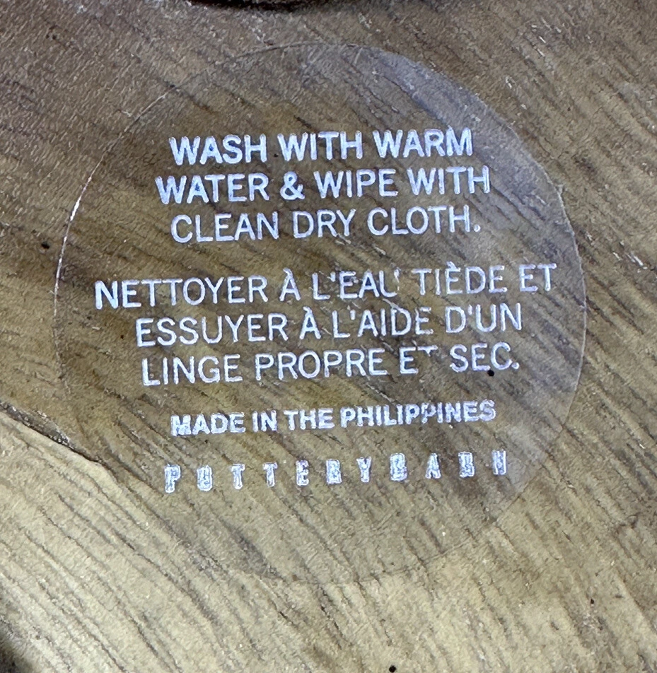 Cuenco de exhibición extra grande de madera tallada a mano Pottery Barn de colección con patas ¡Increíble! Foto 2 de 4