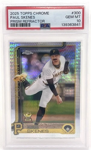 2025 Topps Chrome Paul Skenes #300 Prism Refractor PSA 10