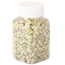 NIACONN 1000pcs 5 mm Tinsel Hair Extensions Beads, Silicone Lined Ring Micro Lin