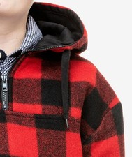 Swanndri Kid's Brixton Bush Shirt Red/Black Check  100% wool outer, 345 gsm, br