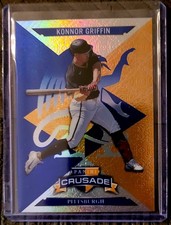 2025 Panini Crusade Konnor Griffin #9 Blue & Gold Yellow SP Prizm Pirates