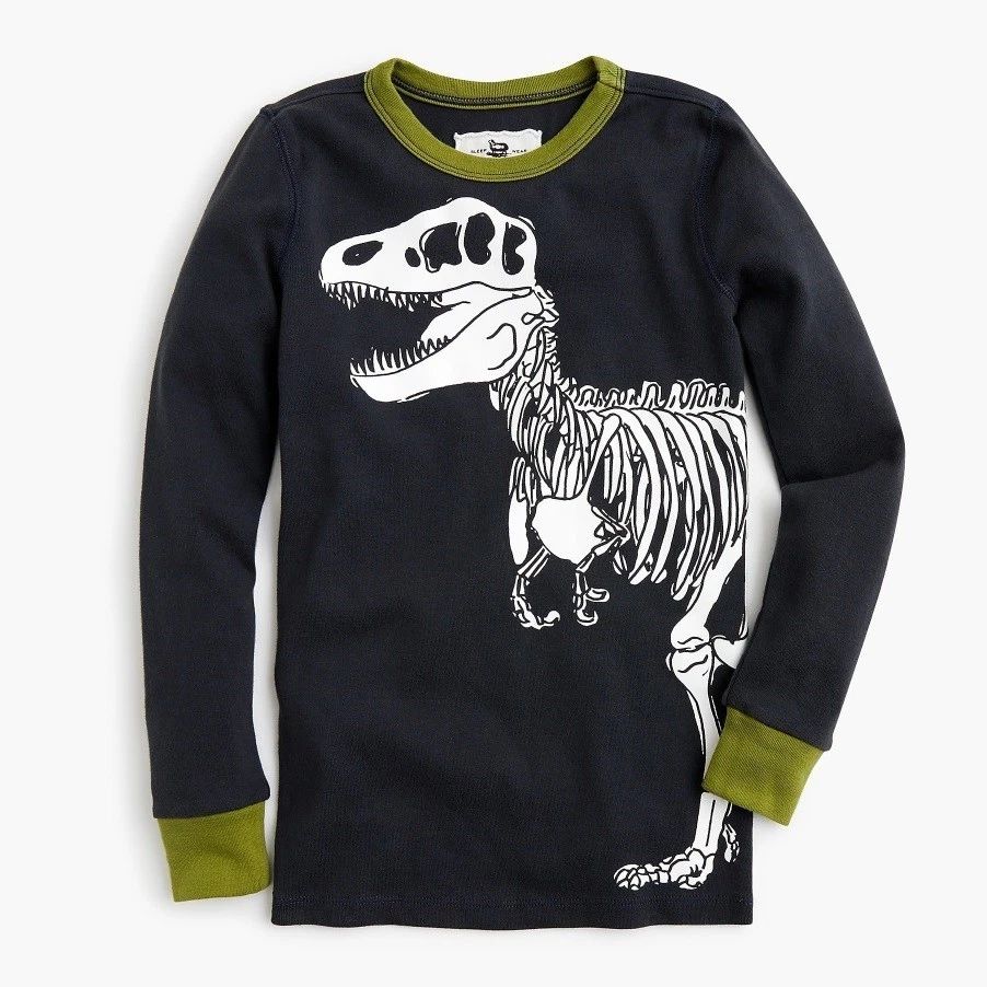 NOVO $30 J CREW JCREW Kids Crewcuts Criança Meninos T-REX 100% Algodão Snag PJ Pijama - Imagem 4 de 4